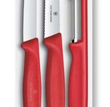VICTORINOX Küchenmesser + Sparschäler Swiss Classic silber, rot