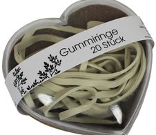 M&M Gummringe in Herzdose, 20 Stück, naturweiß