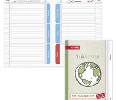ROTH Hausaufgabenheft für clevere Faule Think Green liniert DIN A5 104 Blätter