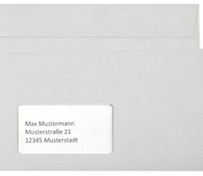 kaenguruh the world of paper Briefumschläge mit Fenster grau haftklebend DIN lang