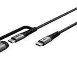 goobay USB 2.0 C/USB 2.0 C, 2.0 A USB-Kabel 3,0 m grau, schwarz, 1 St.