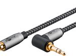 goobay 3,5 mm Klinke Klinkenkabel 0,5 m silber, schwarz, 1 St.