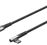 goobay USB-C USB-Kabel 1,0 m grau, schwarz, 1 St.