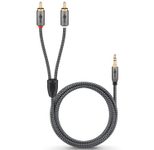 goobay 3,5 mm Klinke/Cinch Kabel 2,0 m silber, schwarz, 1 St.