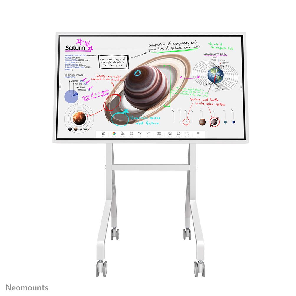 Samsung Flip Pro WM65B Flipchart 165 cm 65 Zoll inkl. Neomounts MOVE Go Flip FL50-515WH1 rotierbaren Rollwagen video preview