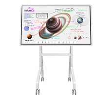 Samsung Flip Pro WM55B Flipchart 138,7 cm 55 Zoll inkl. Neomounts MOVE Go Flip FL50-515WH1 rotierbarer Rollwagen
