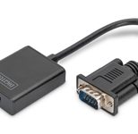 Digitus VGA auf HDMI Konverter + Audio (3,5mm) Full HD (1080p), Kabeltyp (15 cm), schwarz