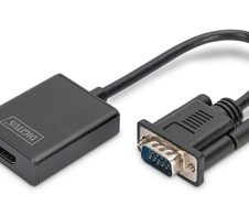 Digitus VGA auf HDMI Konverter + Audio (3,5mm) Full HD (1080p), Kabeltyp (15 cm), schwarz