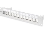 Digitus Modulares Patch Panel, geschirmt, 12-Port Blank, 1HE, 254mm (10") Rack Mount, Grau RAL 7035