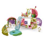 Schleich® Glitzerndes Blütenhaus mit Einhörnern, See und Stall 42445