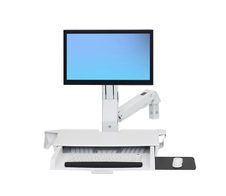 Ergotron StyleView® Steh-Sitz Combo Schwenkarm mit Ablagefläche, weiß
