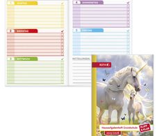 ROTH Hausaufgabenheft Klipp & Klar Einhornwiese liniert DIN A5 96 Blätter