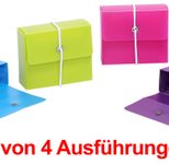 M&M Karteikasten DIN A8 grün, rot, blau, violett mit Deckel