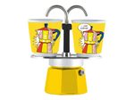 Bialetti Mini Express - Espressokocher-Set - gelb + 2 Becher in Roy Lichtenstein-Design