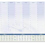 SIGEL Schreibtischunterlage Time blau/grün Papier 59,5 x 41,0 cm, 30 Blatt