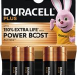 DURACELL Batterien PLUS Alkali-Mangan Mignon AA 1,5 V, 4 St.