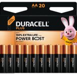 DURACELL Batterien PLUS Alkali-Mangan Mignon AA 1,5 V, 20 St.