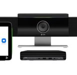 Poly Studio Zoom-Rooms-Bundle für mittelgroße Räume: Studio-USB-Videobar und HP PC mit TC10