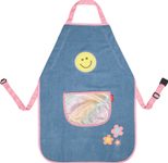 BRUNNEN Mädchen Kinder Malschürze Happy Hippie blau Einheitsgröße