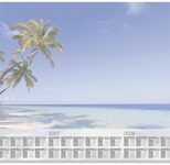 SIGEL Schreibtischunterlage Beach 2026/2027/208 blau Papier 59,5 x 41,0 cm, 30 Blatt