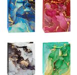 TSI Geschenktüten MARMOR blau, rot, grün, grau 18,0 x 23,0 cm, 12 St.