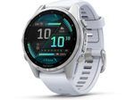 Garmin fēnix® 8 Smartwatch AMOLED 43 mm Steinweiss/Silber mit QuickFit®-Silikon-Armband 20 mm