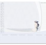 SIGEL Schreibtischunterlage Harmonie 2026/2027/2028 weiß/grau Papier 59,5 x 41,0 cm, 30 Blatt