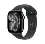 Apple Watch Series 11 Aluminium GPS 46mm Diamantschwarz (Sportarmband Schwarz) M/L