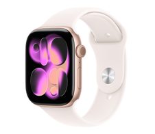 Apple Watch Series 11 Aluminium GPS 46mm Roségold (Sportarmband Blassrosa) M/L