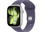Apple Watch Series 11 Aluminium GPS 46mm Silber (Sportarmband Nebelviolett) S/M