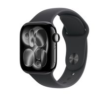 Apple Watch Series 11 Aluminium (GPS + Cellular) 42mm Diamantschwarz (Sportarmband Schwarz) S/M
