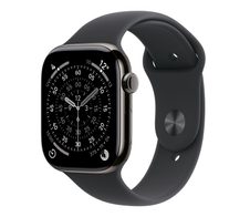 Apple Watch Series 11 Titan Schiefer (GPS + Cellular) 42mm (Sportarmband Schwarz) S/M