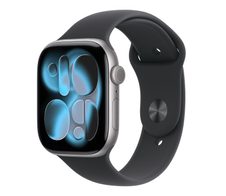 Apple Watch Series 11 Aluminium (GPS + Cellular) 46mm Space Grau (Sportarmband Schwarz) M/L