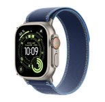 Apple Watch Ultra 3 Titan Natur (GPS + Cellular) 49mm (Trail Armband Blau/Hellblau) S/M