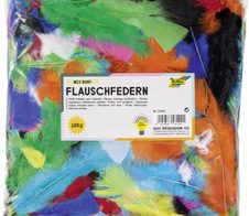 folia Federn mehrfarbig Flauschfedern MIX BUNT 100 g, 1 Pack