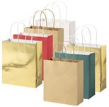 folia Papiertüten CLASSIC M rot, natur, grün, je 2x creme, metallic gold 18,0 x 21,0 cm, 7 St.