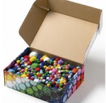 folia Pompons farbsortiert Jumbo Glitter Ø 1,5 - 4,0 cm, 730 St.