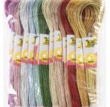 folia Garn METALLIC zum Sticken, 1 mm x  8 m, mehrfarbig