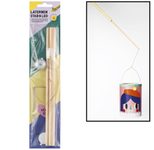 folia Bastelzubehör Laternenstab mit Drahtbügel + 1 LED Licht natur