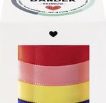 folia Geschenkband RAINBOW, 10 mm x  4 m, mint, dunkelblau, gelb, pink, rot