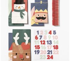 folia Adventskalender SANTA & FRIENDS mehrfarbig