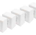 Digitus CAT 6 Anschlussdose, geschirmt, 2x RJ45 8P8C, LSA, Reinweiß, Aufputz, Set= 5 Stk.