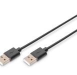 Digitus USB Anschlusskabel, Typ A St/St, 3.0m, USB 2.0 kompatibel, sw