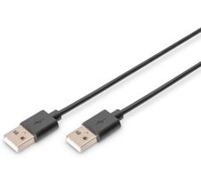 Digitus USB Anschlusskabel, Typ A St/St, 3.0m, USB 2.0 kompatibel, sw