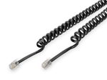 Digitus UAE Anschlusskabel, RJ10 St/St, 2.0m, CU, 4x7x0,12mm, flach, helic, sw