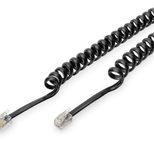 Digitus UAE Anschlusskabel, RJ10 St/St, 2.0m, CU, 4x7x0,12mm, flach, helic, sw