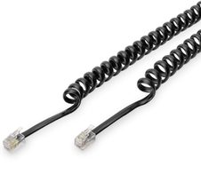 Digitus UAE Anschlusskabel, RJ10 St/St, 2.0m, CU, 4x7x0,12mm, flach, helic, sw