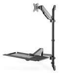 Digitus Flexibler Steh-/ Sitz-Arbeitsplatz zur Wandmontage, Single Monitor
