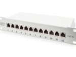 Digitus CAT 6A Patch Panel, geschirmt, 12-Port, 1HE, 10", grau