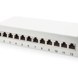 Digitus CAT 6A Patch Panel, geschirmt, 12-Port, 1HE, 10", grau